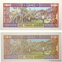 100 Francs Guinéens Lot GUINEA 1985 P.30a q.FDC
