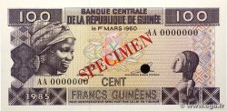 100 Francs Guinéens Spécimen GUINEA 1985 P.30as ST