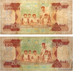 200 Cedis Lot GHANA 1989 P.27b B+