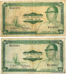 10 Dalasis Lot GAMBIE 1972 P.06c TB
