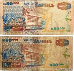 50000 Kwacha Lot ZAMBIE 2006 P.48b et P.48e B+
