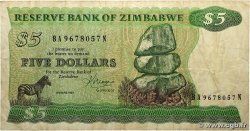 5 Dollars ZIMBABWE 1983 P.02c B