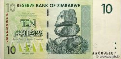 10 Dollars ZIMBABWE 2007 P.67 SUP+