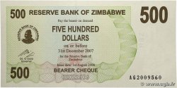 500 Dollars ZIMBABWE 2006 P.43 NEUF