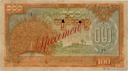 100 Kyats Spécimen BURMA (VOIR MYANMAR) 1944 P.21s1