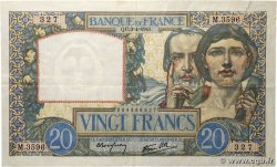 20 Francs TRAVAIL ET SCIENCE FRANCE 1941 F.12.13