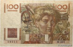 100 Francs JEUNE PAYSAN filigrane inversé FRANCE 1952 F.28bis.01
