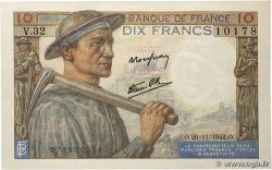 10 Francs MINEUR FRANCE 1942 F.08.06