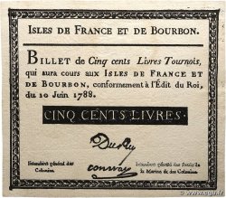 500 Livres Faux ISLES OF FRANCE AND BOURBON 1788 P.12x AU