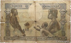 100 Francs MADAGASCAR 1937 P.040 q.B