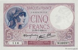 5 Francs FEMME CASQUÉE modifié FRANCE 1939 F.04.03 SPL