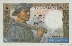 10 Francs MINEUR FRANCE 1944 F.08.12