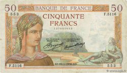 50 Francs CÉRÈS FRANCE 1936 F.17.31