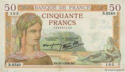 50 Francs CÉRÈS modifié FRANCE 1938 F.18.13
