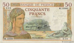 50 Francs CÉRÈS modifié FRANCE 1940 F.18.42