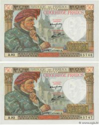 50 Francs JACQUES CŒUR Consécutifs FRANCE 1941 F.19.12