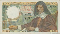 100 Francs DESCARTES FRANCE 1943 F.27.03
