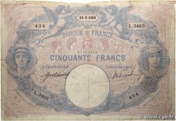 50 Francs BLEU ET ROSE FRANCE 1909 F.14.22
