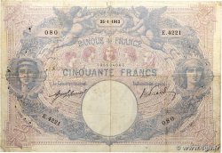 50 Francs BLEU ET ROSE FRANCE 1912 F.14.25