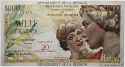 20 NF sur 1000 Francs Union Française ISOLA RIUNIONE 1971 P.55b SPL