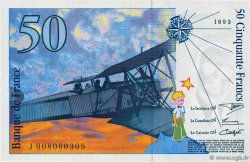 50 Francs SAINT-EXUPÉRY FRANCIA 1993 F.72.02 FDC