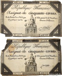 50 Livres Lot FRANCIA 1792 Ass.39a B