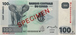 100 Francs Spécimen REPUBBLICA DEMOCRATICA DEL CONGO 2007 P.098As FDC