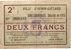 2 Francs FRANCE régionalisme et divers Henin-Lietard 1914 JP.62-0718 TB