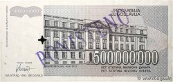 1000 sur 500000000 Dinara YUGOSLAVIA 1993 P.125 q.SPL