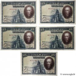 25 Pesetas Lot SPANIEN 1928 P.074a fVZ