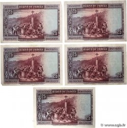 25 Pesetas Lot SPANIEN 1928 P.074a fVZ
