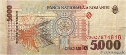 5000 Lei ROMANIA 1998 P.107b q.BB