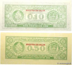 10 et 50 Centavos Oro Spécimen RÉPUBLIQUE DOMINICAINE 1961 P.086 et P.090 SPL