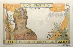 5 Piastres INDOCINA FRANCESE 1946 P.055c