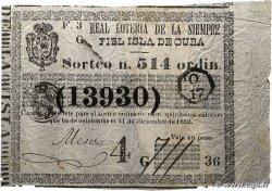1 Peso CUBA 1852 P.- B+