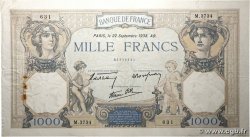 1000 Francs CÉRÈS ET MERCURE type modifié FRANCE 1938 F.38.27