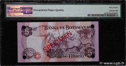 5 Pula Spécimen BOTSWANA  1976 P.03s NEUF