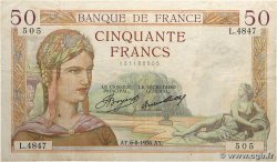 50 Francs CÉRÈS FRANCE 1936 F.17.29
