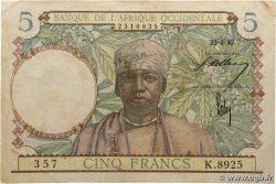 5 Francs AFRIQUE OCCIDENTALE FRANÇAISE (1895-1958) 1942 P.25 TB