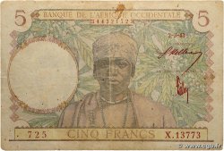 5 Francs AFRIQUE OCCIDENTALE FRANÇAISE (1895-1958) 1943 P.26 B+