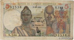 5 Francs FRENCH WEST AFRICA (1895-1958) 1951 P.36 F