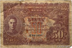 50 Cents MALAYA 1941 P.10b B