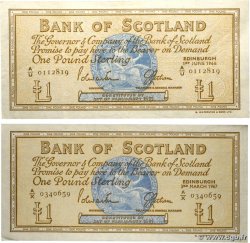 1 Pound Lot ÉCOSSE  1966 P.105a/b