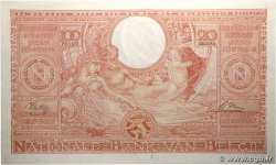 100 Francs - 20 belgas BELGIUM  1944 P.113 UNC-
