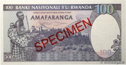 100 Francs Spécimen RWANDA 1989 P.19s NEUF