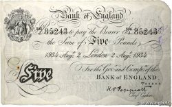 5 Pounds ANGLETERRE  1934 P.335a