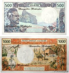 500 et 1000 Francs Lot NOUVELLES HÉBRIDES  1980 P.19c et P.20c NEUF