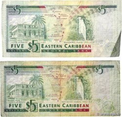 5 Dollars Lot EAST CARIBBEAN STATES 1993 P.26a F-