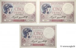 5 Francs FEMME CASQUÉE Consécutifs FRANCE  1933 F.03.17