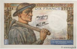 10 Francs MINEUR FRANCE  1944 F.08.10